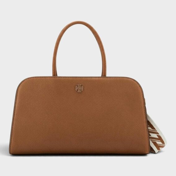 Tory Burch Britten Small Center Zip Satchel Forest Brown