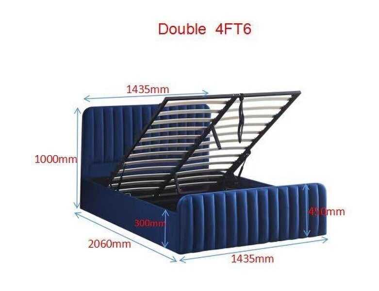 Kosy Koala Ottoman Storage Bed blue 4ft6 Big Double velvet bed gas lift up Storage Bed bedroom furniture