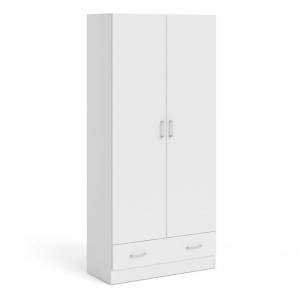 Wyld Haus Berlin White Slim 2 Door Bedroom Wardrobe 1 Drawer