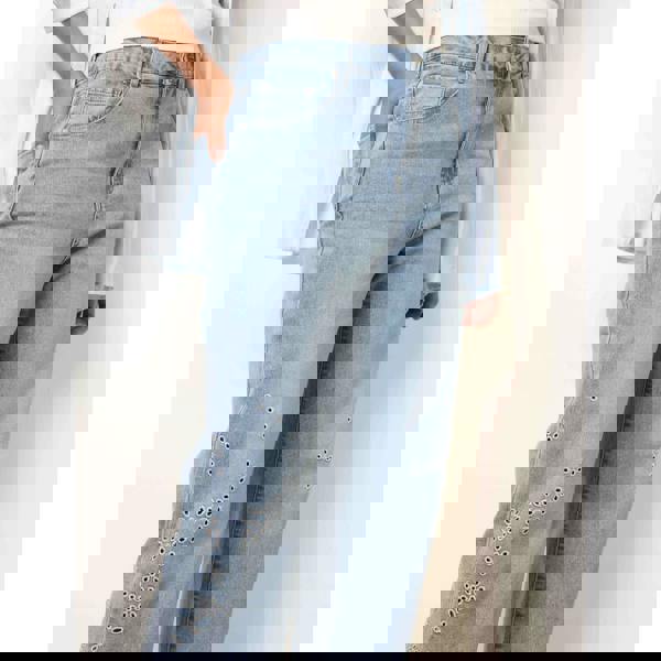 Blue Vanilla Broidery Side Detail Jeans