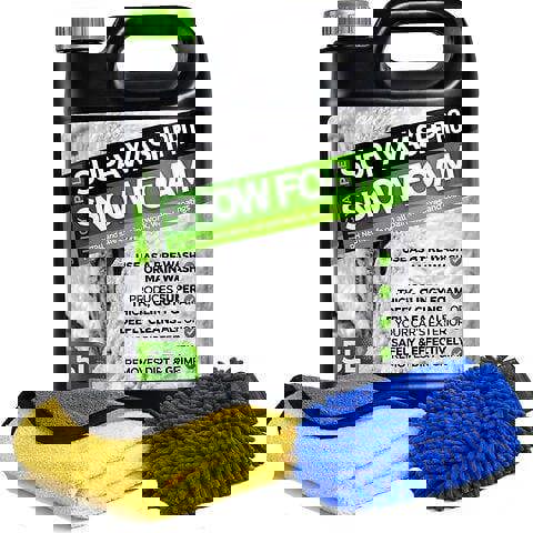 ProKleen SUPAWASH-PRO Apple Snow Foam Car Shampoo 5L with 1 x Microfibre Cloth & 1 Microfibre Wash Mitt