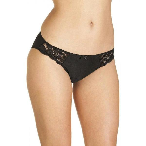 Three Pack Black Serenity Jacquard High Leg Briefs