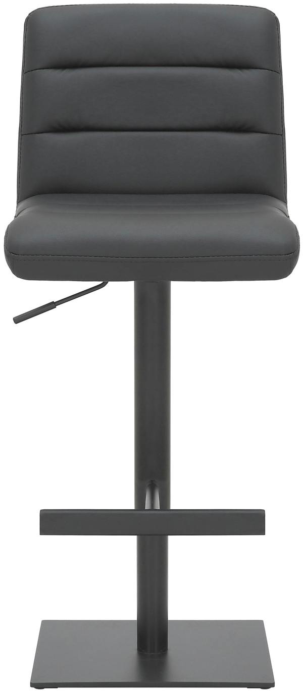 Lamboro Luscious Deluxe Kitchen Bar Stool, Matt Black Footrest & Base, Adjustable Swivel Gas Lift, Breakfast Bar & Home Barstool, Black