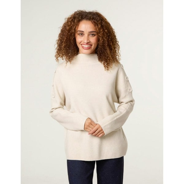 Blue Vanilla Button Shoulder Jumper