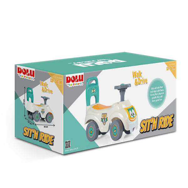 Dolu Sit 'n' Ride Car - White