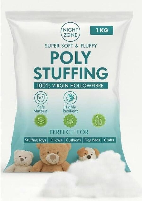 Night Zone Hollow Fibre Stuffing Filling – Soft Polyester Filling for Toys, Pillows & Cushions