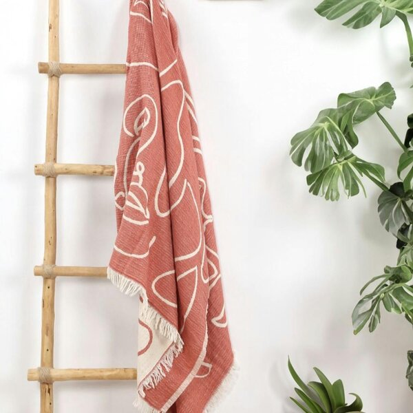 Cotton and Olive Contour Soft Cotton Jacquard Throw