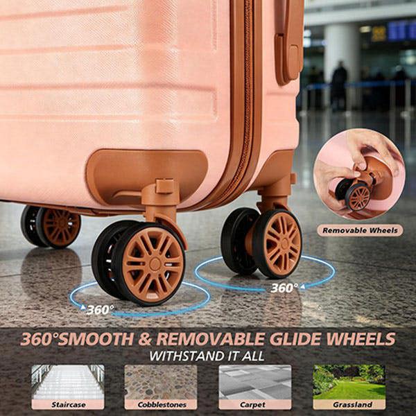 Leaper 20" ABS Carry-On Luggage with Removable Wheels & TSA Lock