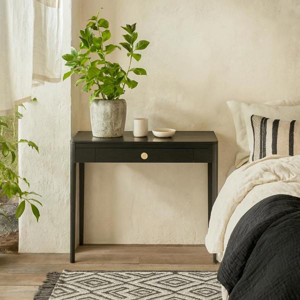 Wyld Haus Trieste Black Oak and Brass Console Table
