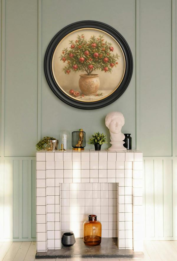 Exceptional Art The Pomegranate Tree - Oxford Round Frame