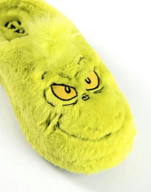 The Grinch Mens Green Mule Slippers