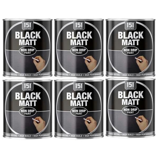 151 6X Matt Black Non-Drip Paint 300ml