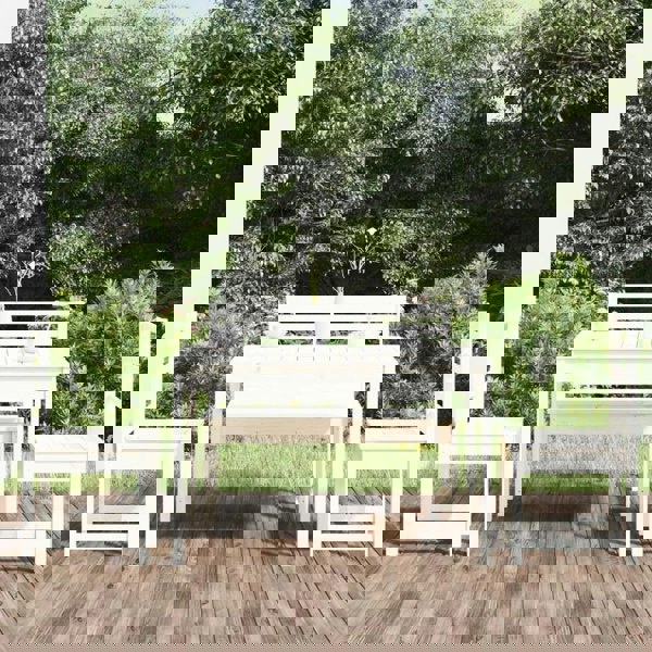 Berkfield 4 Piece Garden Dining Set White Solid Wood Pine