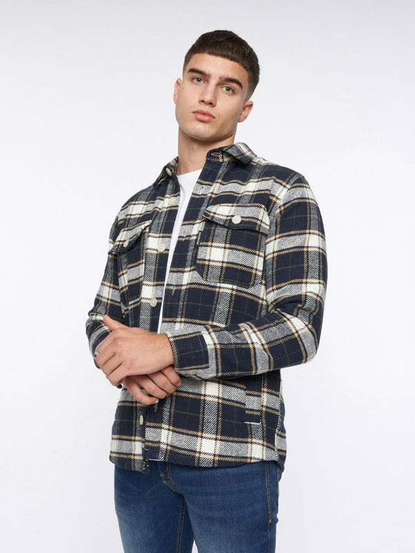 Duck and Cover Francore Overshirt Navy Check