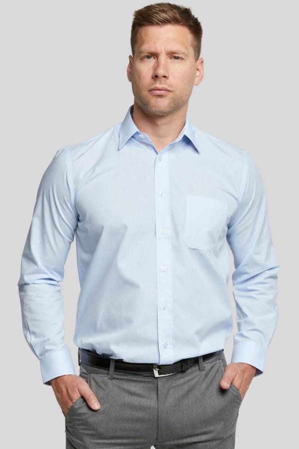 Glacier Blue Classic Easy Care Long Sleeve Shirt