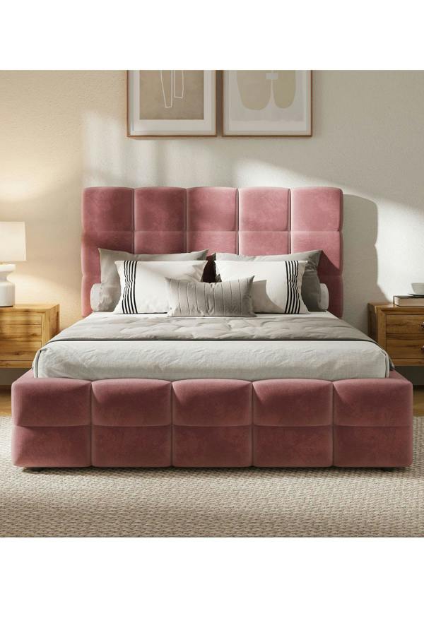 Groundlevel Maison Velvet Upholstered Bed Frame