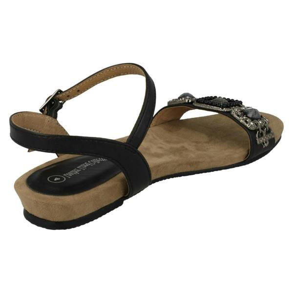 Leather Collection Ladies Leather Collection Flat Mule Sandals