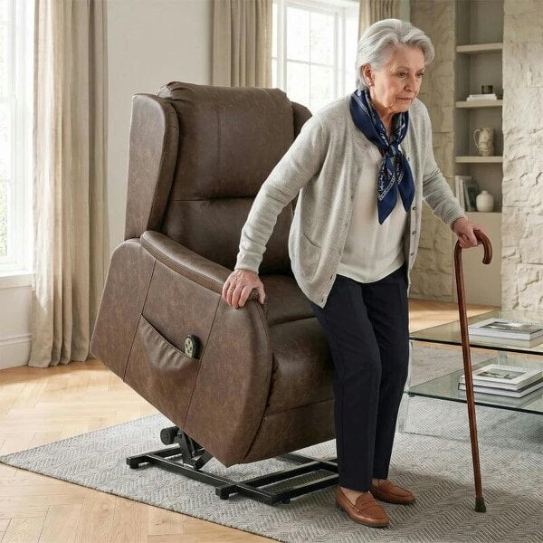 Power Lift Recliner Chair, Dual Motor Electric Lift Chair for Elderly with Remote Control, Brown