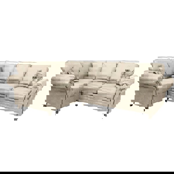 Furnishings For Less Oakland Marble Leather 4 Seater Corner Sofa