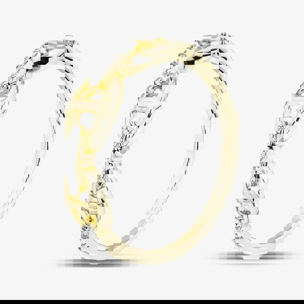 T. H. Baker 9ct Yellow Gold 0.10ct Diamond Linked Dress Ring THR44526-10