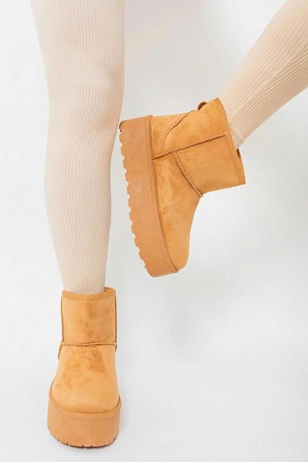 Martha Thick Heel Platform Boots - Camel_wb
