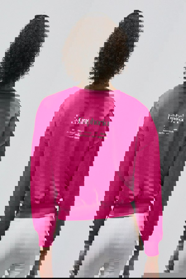 ENORSIA Ribbed Hem Cropped Sweatshirt