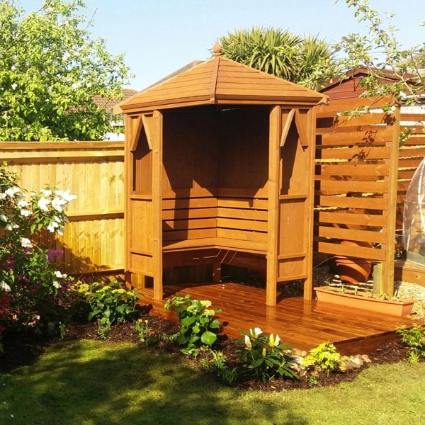 Shire Honeysuckle Corner Arbour 1.4x1.4m - Best Shed