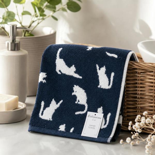 Bellissimo Home Cat 2 Pack Hand Towel | Yellow and Blue Available