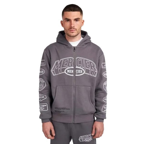 Mercier Mens Compton Full Zip Hoodie - Grey
