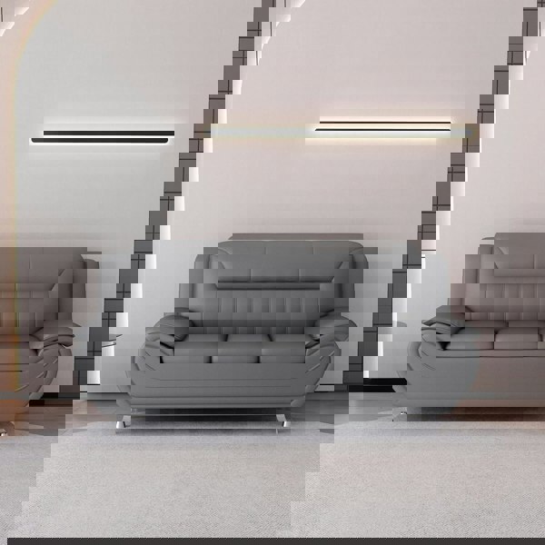 SQUAREBOXX Eclipse Leather 3+2 Seater Sofa in Grey