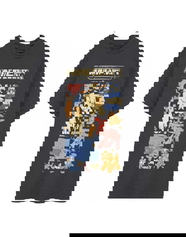 Minecraft Girls Grey Animals Short Sleeved T-Shirt