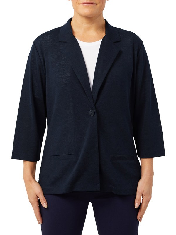 PennyPlain Front Button Jacket - Navy