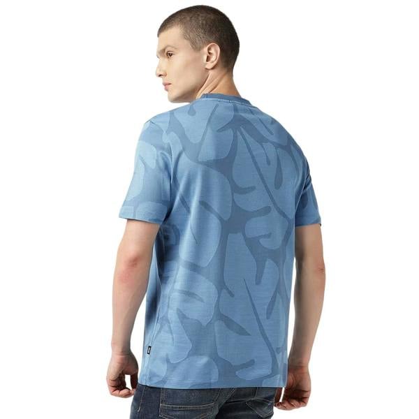 Boss Mens Thompson Leaf Print T-Shirt - Light Blue - 