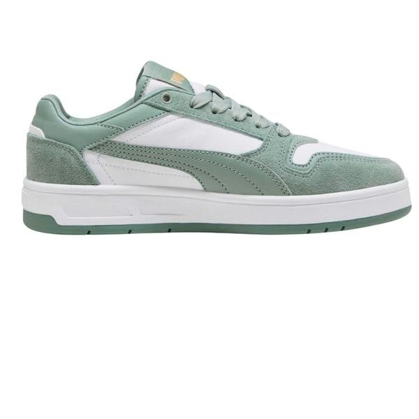 Puma Childrens/Kids Court Classic Synthetic Leather Trainers - White/Green - 
