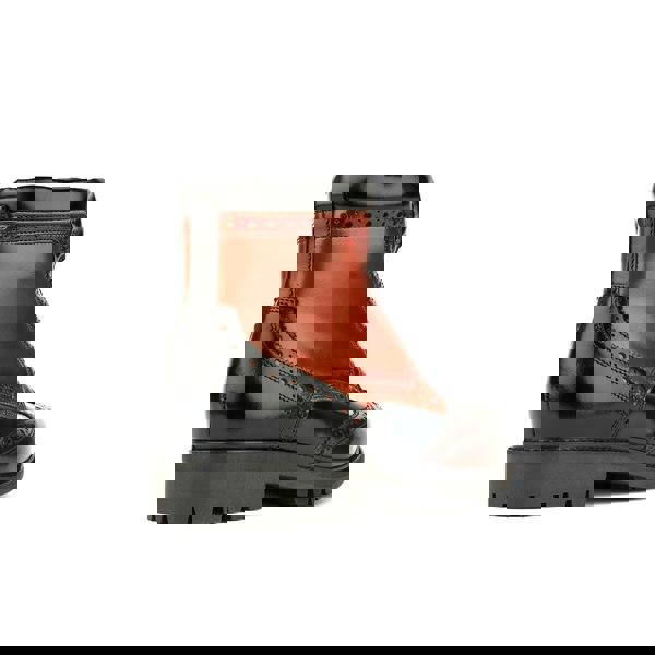 Embassy London Wanderer - Black Brown - Men's chunky combat style boot in black and brown leather