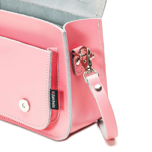 Zatchels Handmade Leather Micro Satchel - Pastel Pink