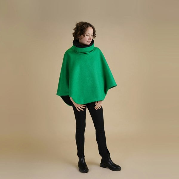 Antonia York Vibrant Colour Funnel Neck Cape | Georgia Boiled Wool Fully Lined Poncho