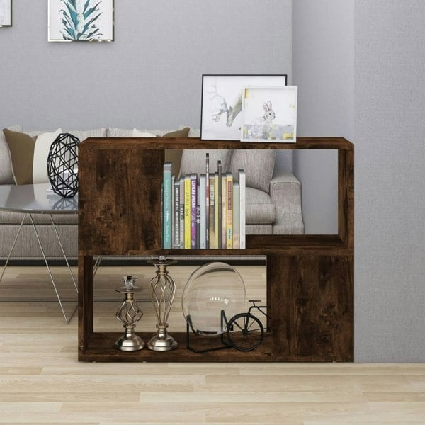 Berkfield Book Cabinet/Room Divider Smoked Oak 80x24x63 cm