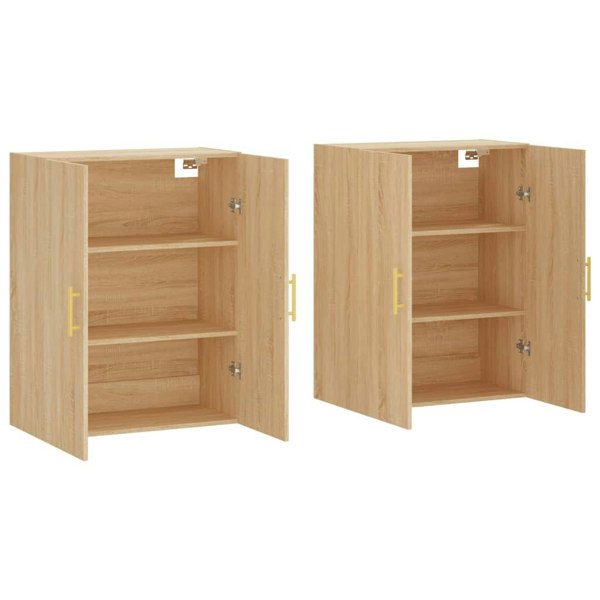 Berkfield Wall Mounted Cabinets 2 pcs Sonoma Oak 69.5x34x90 cm