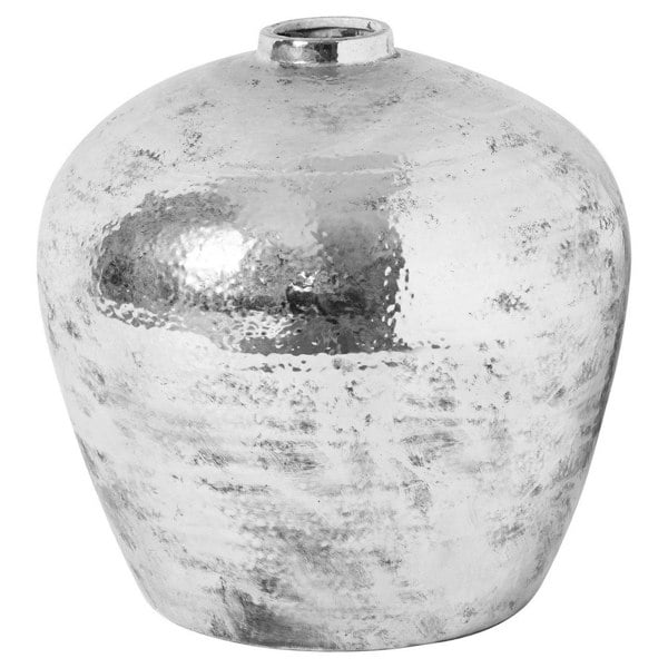 Hill Interiors Astral Hammered Vase - Silver