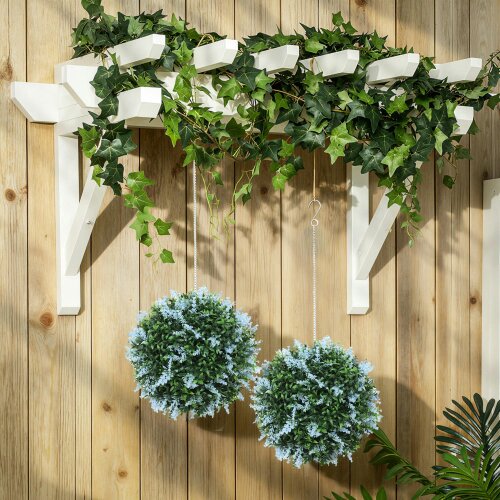 Wyld Haus Maka Nosa Set Of 2 UV Resistant Artificial Topiary Ball Plants In Blue