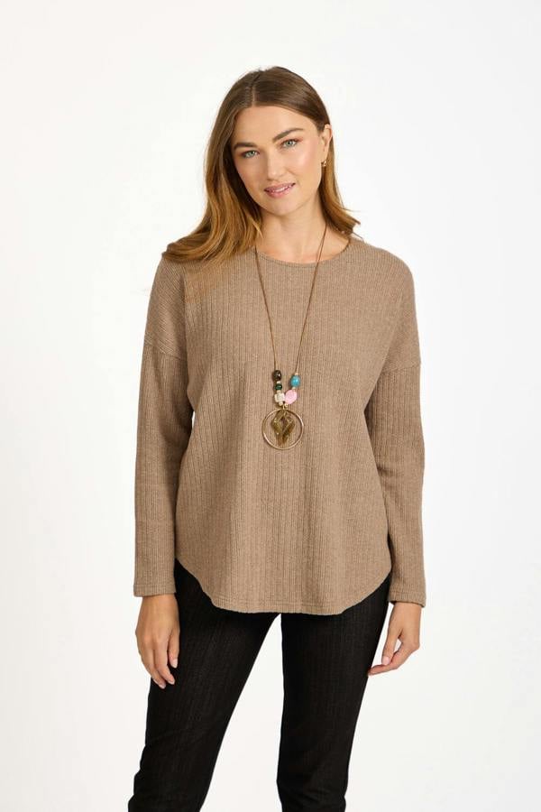 Textured Stripe Necklace Top