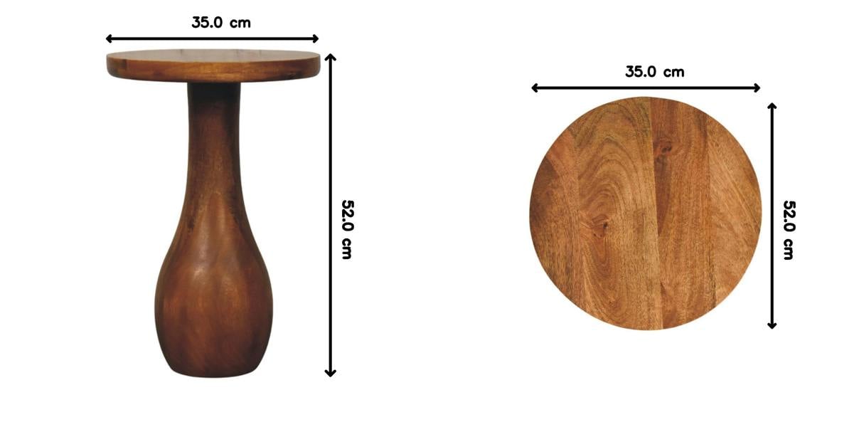 Artisan Furniture Solid Mango wood Curved Base Side Table