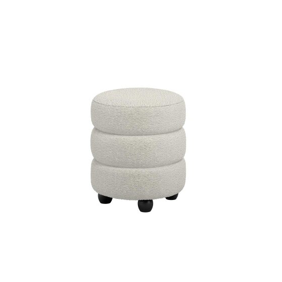 Wyld Haus Antipodes Ivory Chenille Round 3 Tier Pouffe