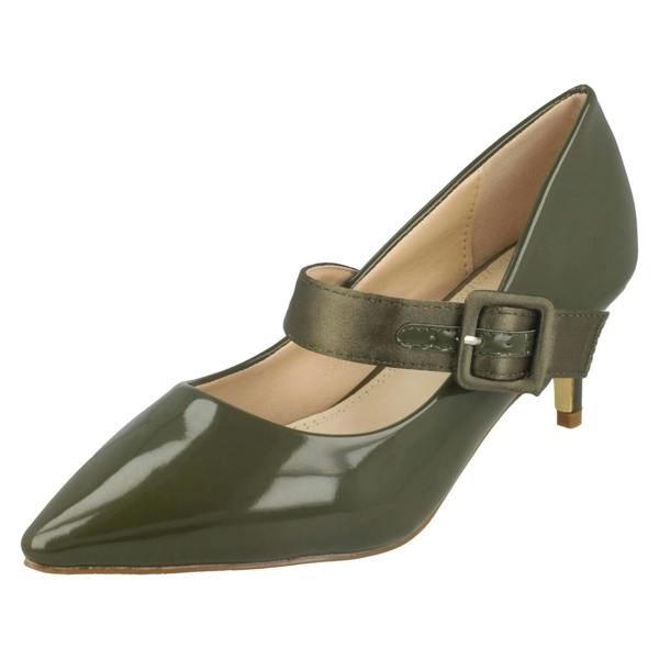 Spot On Ladies Spot On Chunky Buckle Strap Court Shoes F90059