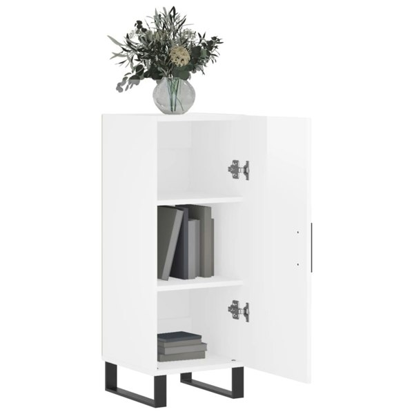 Berkfield Sideboard High Gloss White 34.5x34x90 cm Engineered Wood