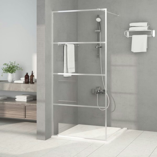 Berkfield Walk-in Shower Wall Silver 90x195 cm Clear ESG Glass
