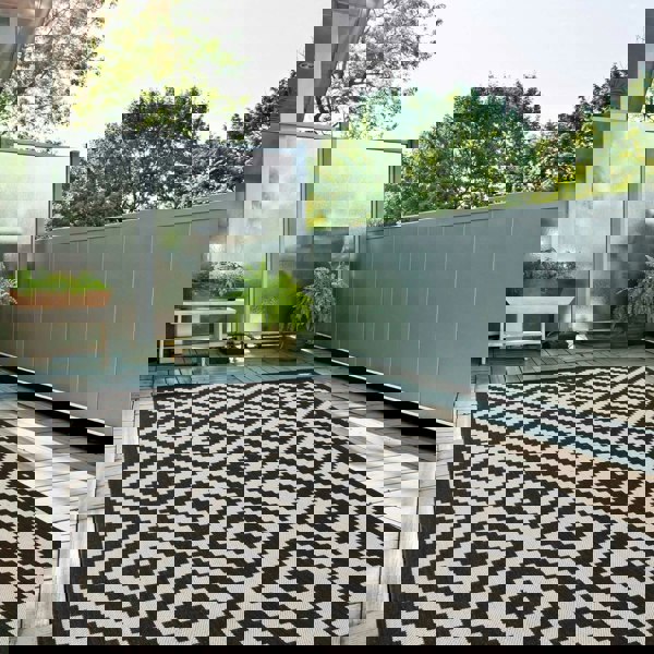 The Rugs Outdoor Rug - Garden / Patio Rugs -Diamond in Black