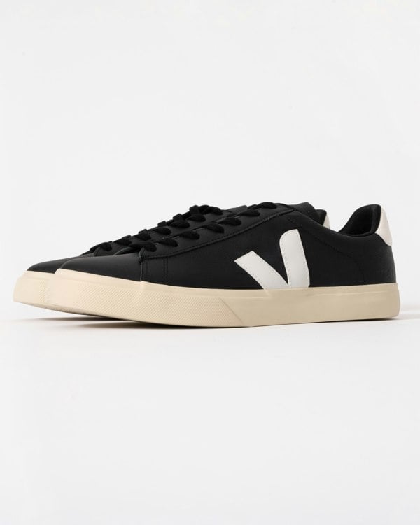 Veja Campo Leather Mens Trainers - Black/White