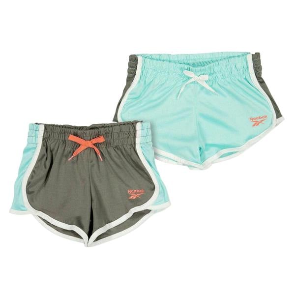 Reebok Girls Jersey Shorts (Pack of 2) - Aruba Blue - 